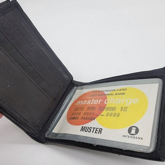 Vintage Genuine Leather Wallet Black Multi Compartment Coin Cards Change India - Picture 4 of 10